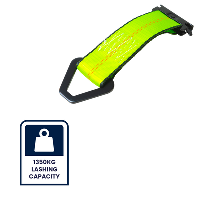 Grunt E Track Tie Off 50mm x 18cm - D Ring - Black - 1350kg Lashing Capacity