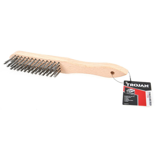 Trojan 4x15 Row Stainless Steel Wire Brush - 30mm x 285mm - Deburring, Rust Removal – view 2 - Auzzistore