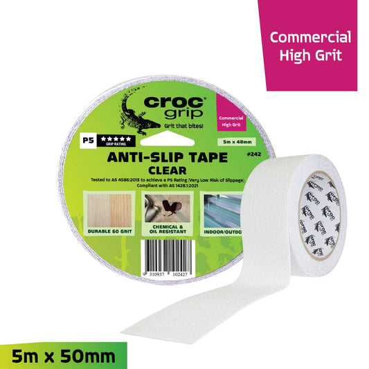 Croc Grip Anti Slip Tape - 5m x 50mm - Clear - Chemical Resistant – view 2 - Auzzistore