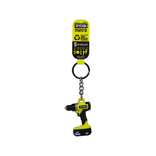 Ryobi Mini S Drill Keyring - 33mm x 91mm - 100% Recycled Plastics
