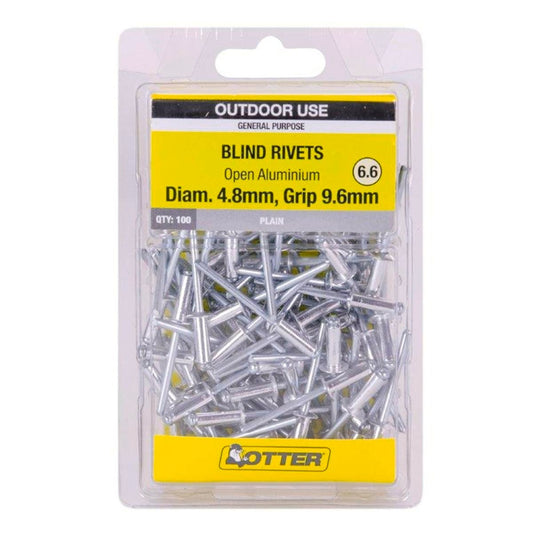 Otter Open Aluminium Blind Rivets 8 x 9 6mm 100 Pack Strong Durable - Auzzistore