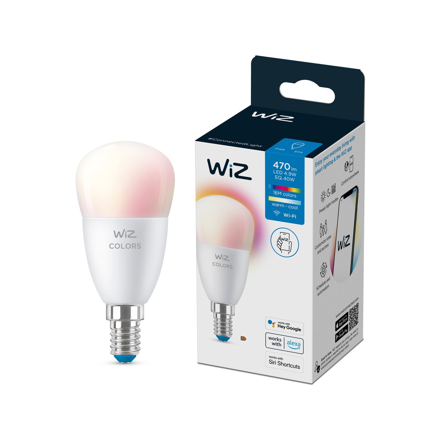 WIZ B35 E14 LED 470Lm Colour 4.9W Smart Fancy Round