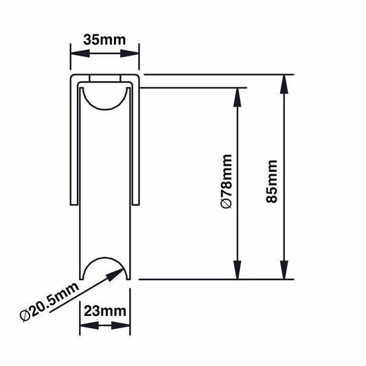 Richmond Bottom Mount Gate Track Wheel - 78mm - Zinc Plated Steel - 250kg Capacity – view 2 - Auzzistore