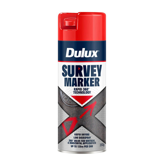 Dulux Survey Marker 350g Red - High-Visibility Outdoor Spray - Auzzistore