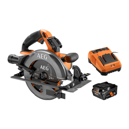 AEG 18V Fusion Circular Saw 184mm - 5Ah Force Kit - Brushless Motor - 5400rpm
