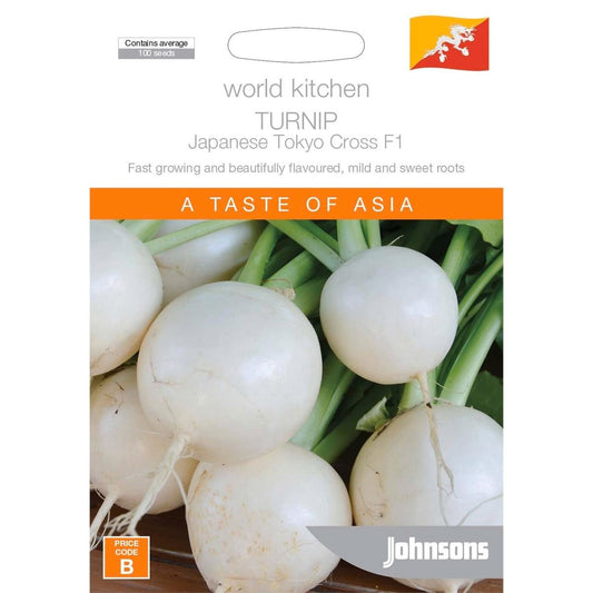 Johnsons World Kitchen Turnip - 95mm x 130mm - Seeds - Easy to Grow - Auzzistore