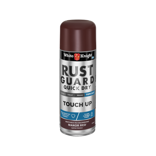 White Knight Rust Guard Manor Red Satin Touch Up Spray Paint 300g