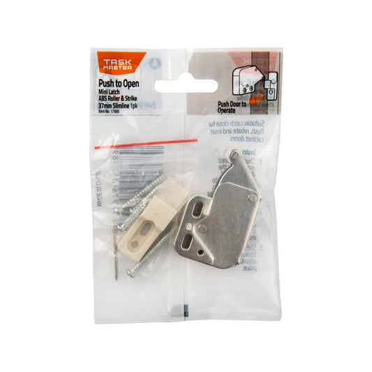 Taskmaster Slimline Mini Latch - 37mm - Steel - Push to Open - Auzzistore