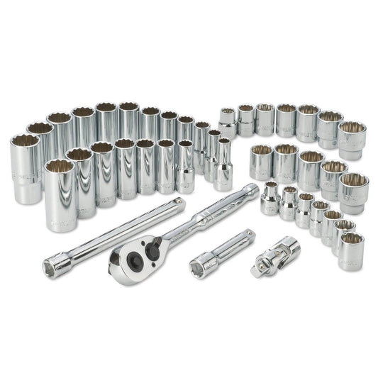 Stanley 42 Piece 3/8" Drive Metric & Imperial Socket Set - Chrome Vanadium Steel - Auzzistore