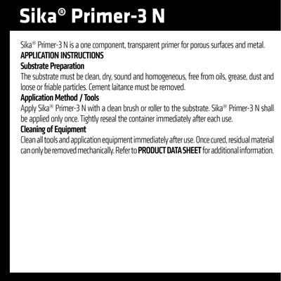 Sika 250ml Primer 3N - Adhesion Primer - Clear - Water Repellent - Easy Apply