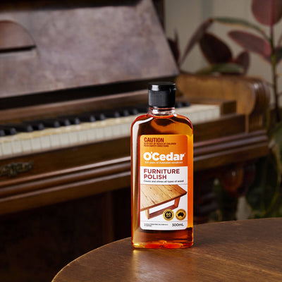 O'Cedar Furniture Polish 300ml Liquid Wood Care Nourishes Prevents Cracking