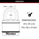Master Lock Excell Padlock - 50mm - Brass - Laminated Steel - Weather Resistant