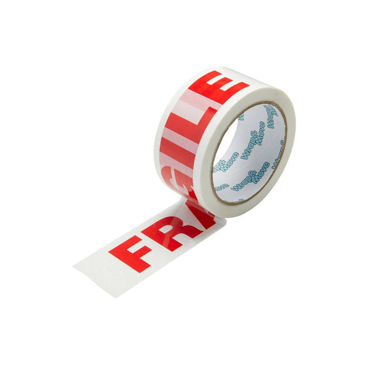 Wrap & Move Fragile Warning Tape 48mm x 66m BOPP Lightweight Safety