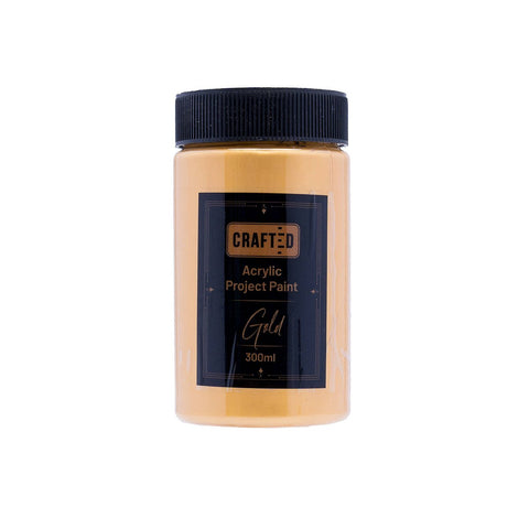 Crafted Gold Project Paint - 300ml - Versatile for Wood, Paper, Ceramic - Auzzistore