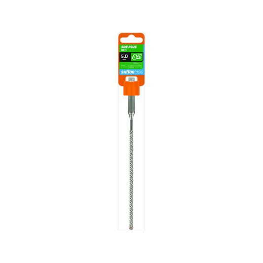 Sutton Tools 5.0mm x 210mm 4 Cut SDS Plus Masonry Drill Bit - Durable, Efficient - Auzzistore