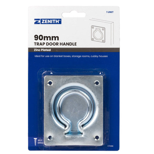 Zenith Trap Door Handle - 90mm Zinc Plated - Easy To Clean - Utility
