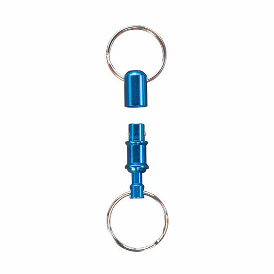 Titanium Aluminium Trigger Release Key Holder - 2 Steel Key Rings - 10mm x 39mm x 39mm – view 2