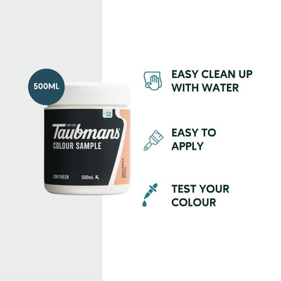 Taubmans Neutral Sample Pot 500ml Water-Based Easy Clean Test Paint