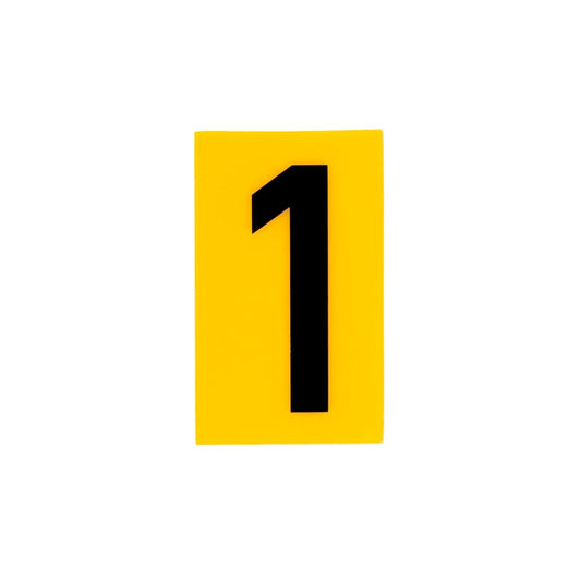 Sandleford 60mm Yellow Self Adhesive House Number 1 - Durable Polycarbonate - Auzzistore