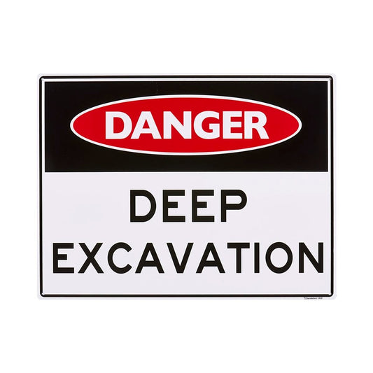 Sandleford Deep Excavation Sign 450 x 600mm Polypropylene UV Resistant - Auzzistore