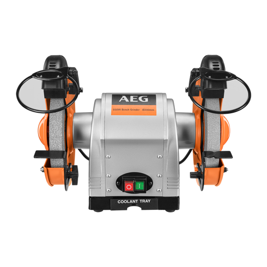 AEG Bench Grinder - 200mm - Metal - 550W Motor with Work Lights