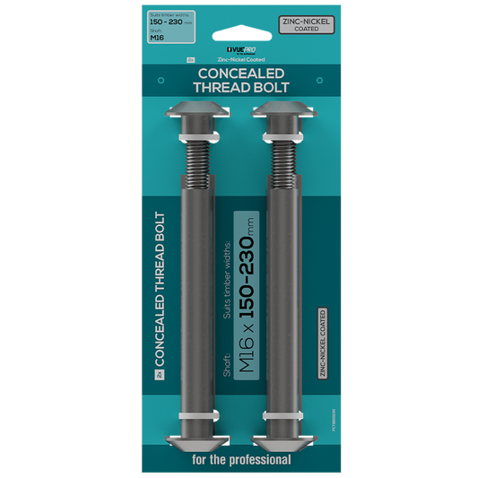 Vuepro M16 Concealed Thread Bolt 2 Pack - 150mm x 230mm - Strong & Easy Install - Auzzistore