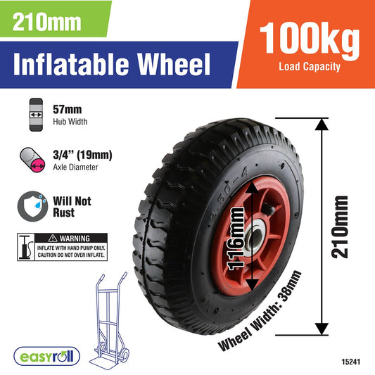 Easyroll 2.5 x 4 Nylon Trolley Wheel - 3/4'' Axle Diameter - Black – view 2 - Auzzistore