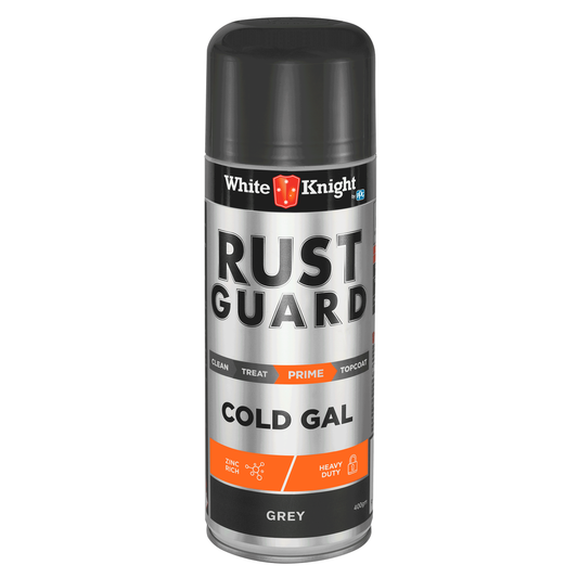 White Knight Rust Guard 400g Cold Gal Spray Paint - Zinc Rich - Heavy Duty - Fast Drying - Auzzistore