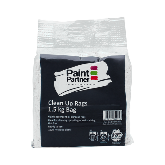 White Rags Paint Partner 1.5kg Cleaning Rags 90mm x 250mm White
