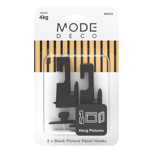 Mode Acoustic Panelling Picture Hooks 2 Pack - 110cm x 110cm - Black - Easy Installation - Auzzistore