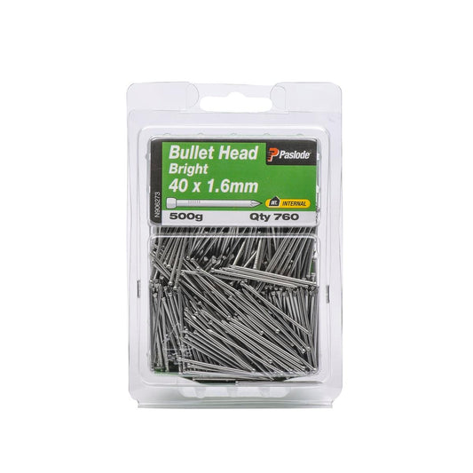 Paslode Bullet Head Nails 40mm 1.6mm Bright Steel 760 Pack - Auzzistore