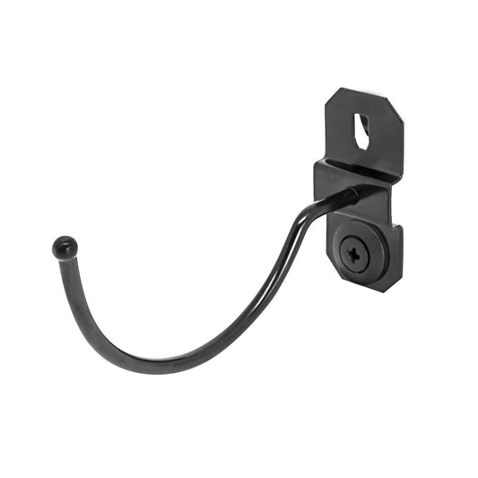 Pinnacle Black Gloss Heavy Duty Curved Pegboard Hook 6 Pack - 25mm x 90mm