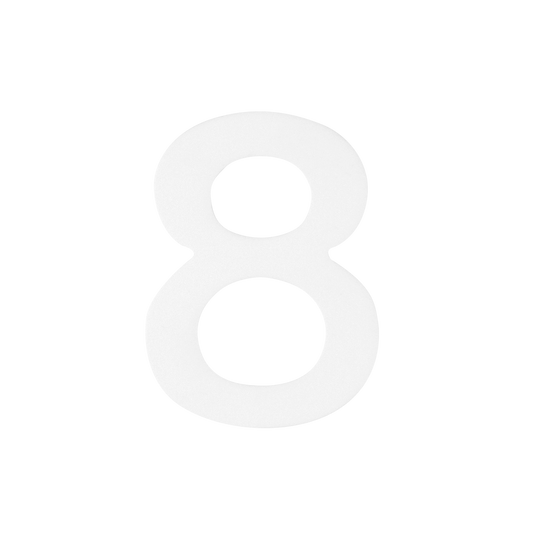 Sandleford Self Adhesive Number 8 - 50mm - White - Easy Application - Weather Resistant - Auzzistore
