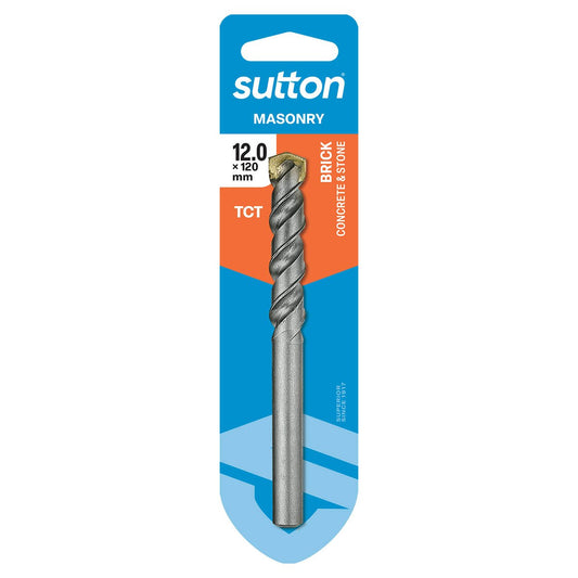 Sutton Tools Masonry Drill Bit - 12 x 120mm - Carbide Tip - Aggressive Drilling - Auzzistore