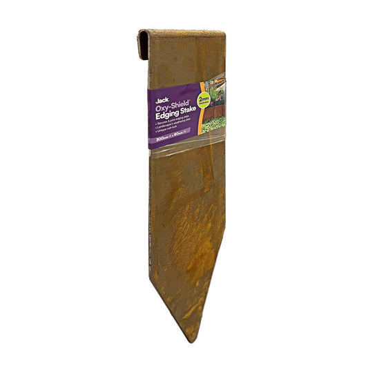 Jack Oxy Shield Edging Stake 300mm x 80mm - Durable Corrosion-Resistant Steel - Auzzistore