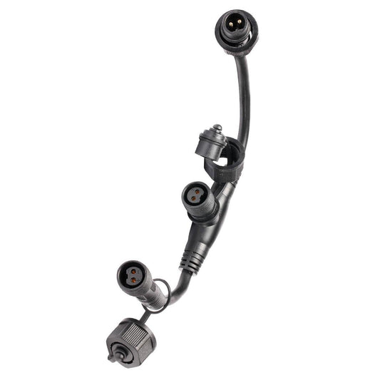 Brilliant Lighting T Piece Connector - 2-Pin 3-Way Splitter - 15mm x 100mm - Black