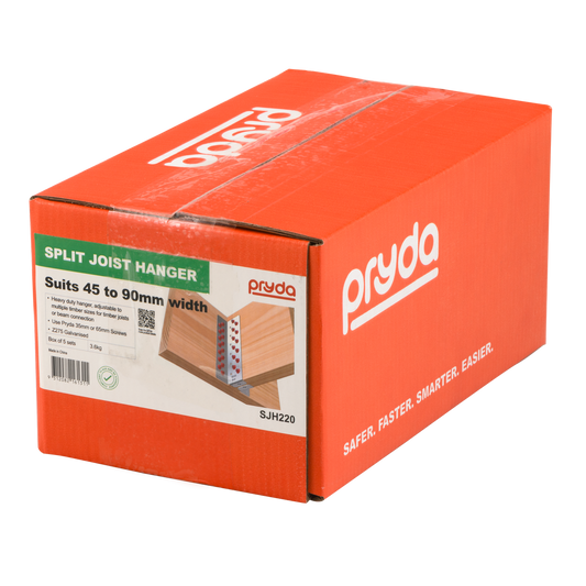 Pryda 220mm Split Joist Hanger Pair 1l 1r - Timber Connector - Adjustable – view 2 - Auzzistore