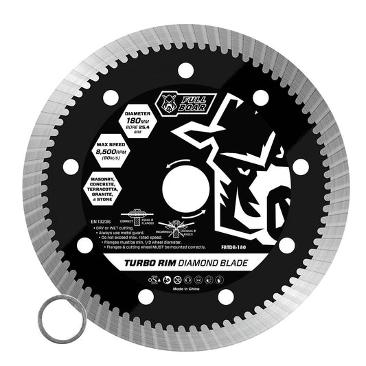 Full Boar 180mm Turbo Rim Diamond Blade - Efficient Cutting - Durable - Auzzistore