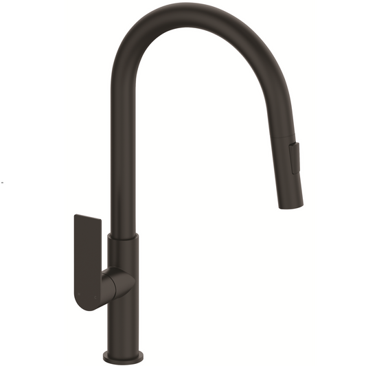 Mondella Black Matte Rococo Pull Down Sink Mixer - 65mm x 650mm x 260mm - Lead-Free Stainless Steel - Pull-Out Sprayer - WELS 5 Star Rating - Auzzistore