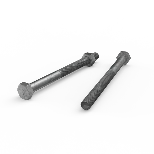 Zenith M10 x 130mm Hot Dip Galvanised Hex Head Bolts & Nuts Each - Auzzistore