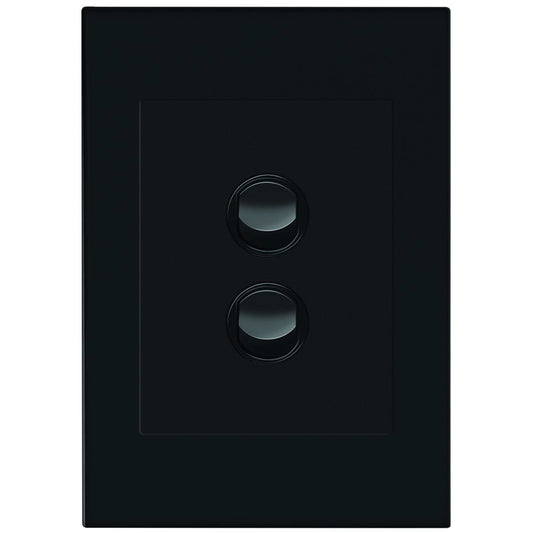 HPM Vivo 2 Gang Wall Switch - Grey - 85mm x 118mm - Reliable Indoor Use - Auzzistore