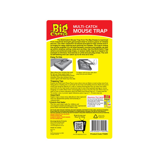 The Big Cheese Multi Catch Mouse Trap - 200mm x 400mm - Galvanised Steel - Self Setting – view 2 - Auzzistore