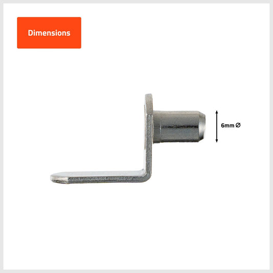 Taskmaster 6mm Pin Nickel Plated Metal Shelf Supports 12 Pack - Durable Support – view 2 - Auzzistore