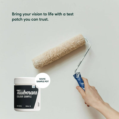 Taubmans 500ml White Sample Pot - Water-Based Acrylic - Easy Application
