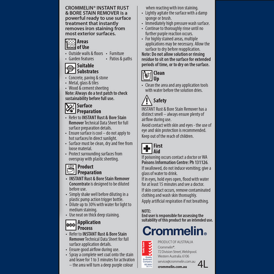 Crommelin 4L Instant Rust Bore Stain Remover - 4L - Spray and Rinse – view 2