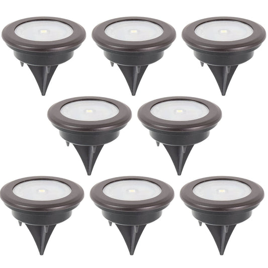 Click Orb LED Disc Light 8 Pack - Solar Powered - 70mm Black - Outdoor Use