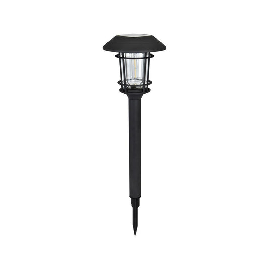 Luxzone 60cm Aluminium LED Solar Pathway Light - 30 Lumens - Black - Weather-Resistant