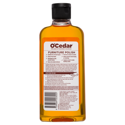 O'Cedar Furniture Polish 300ml Liquid Wood Care Nourishes Prevents Cracking