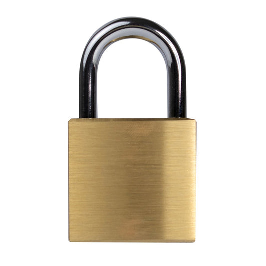 Lockwood 30mm Brass Padlock - Heavy Duty - Chrome Plated - Secure – view 2 - Auzzistore