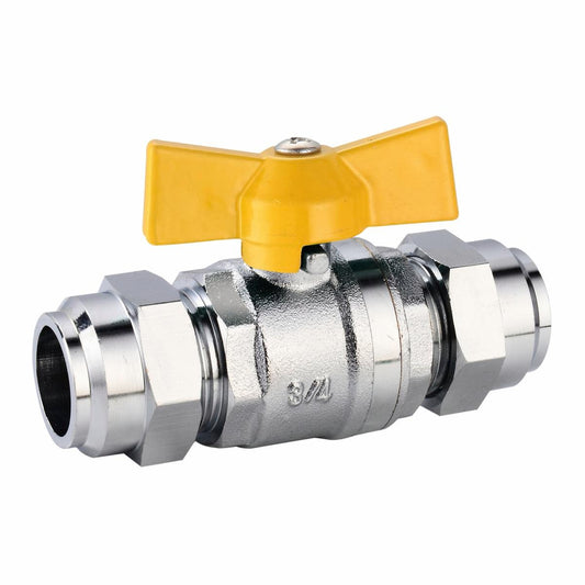 Gastite Gas Cock 20mm Brass Chrome Gas Safety Certified - Auzzistore